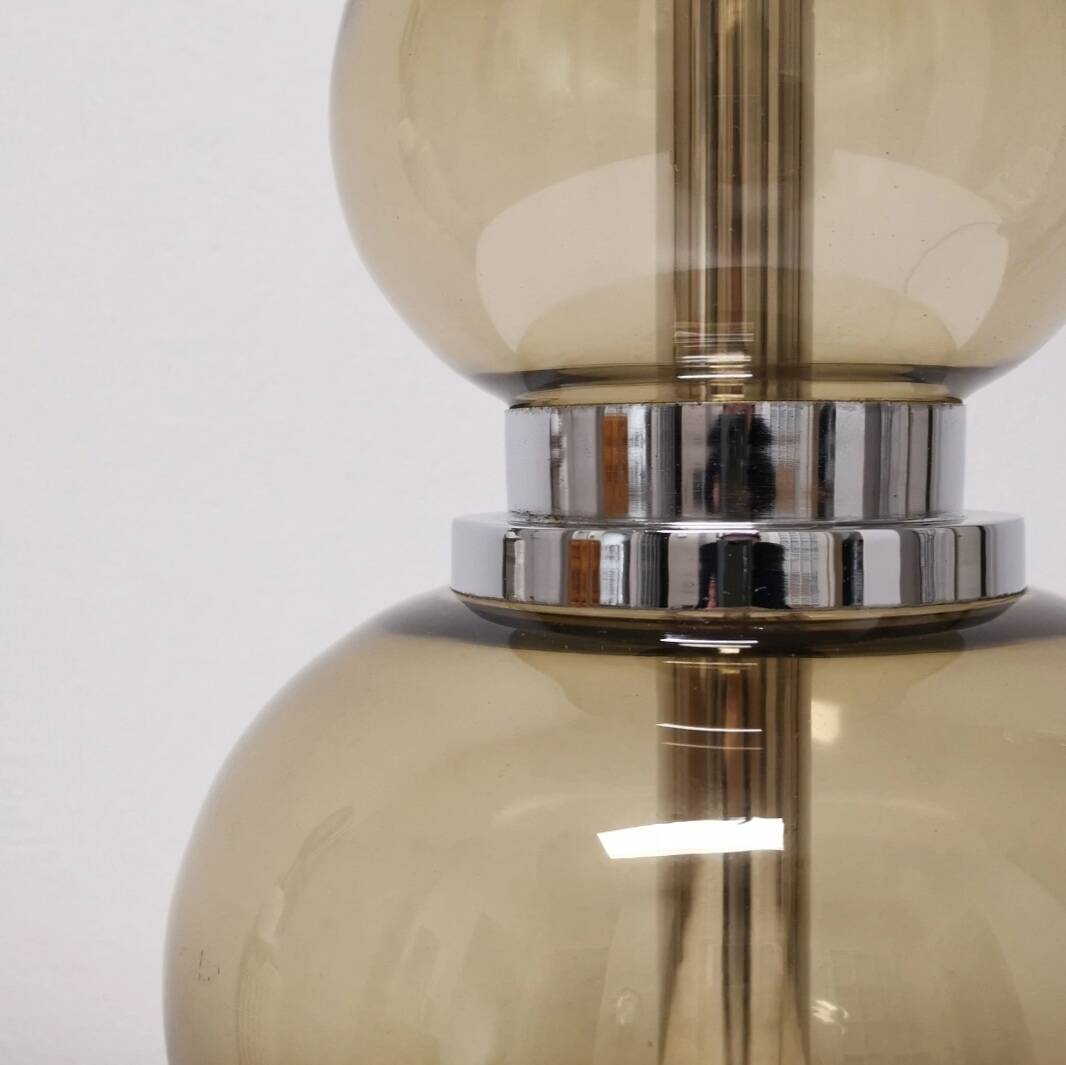 Smoked glass and chrome lamp, 1970