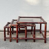 Suite of 3 bamboo nesting tables