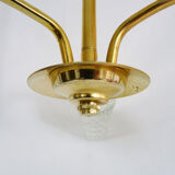 Branched chandelier, brass and glass tubes year 60