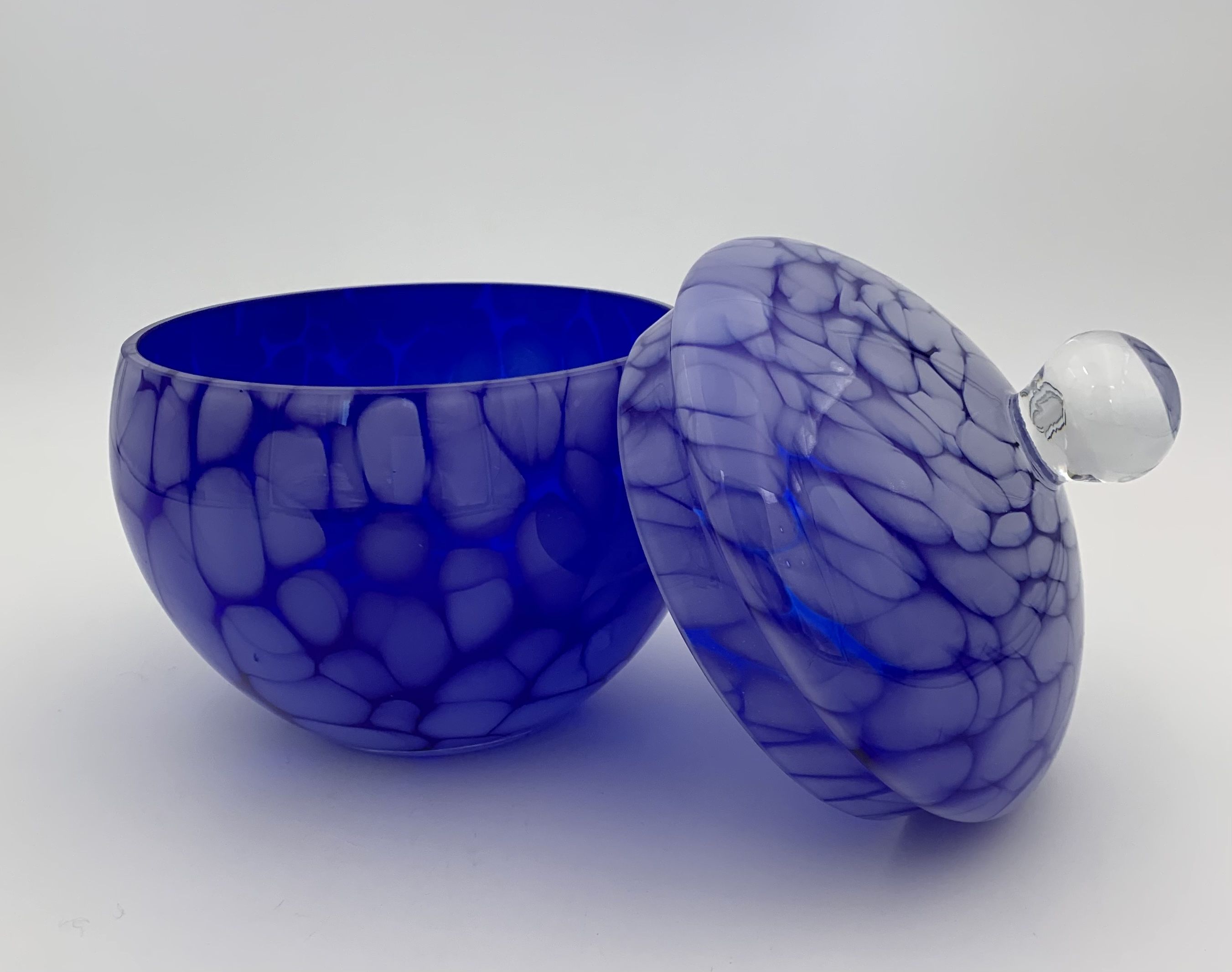 Large vintage round candy in speckled glass, Clichy glass style - 1970s-1980s