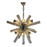 Italian starburst Sputnik chandelier – chrome & Murano glass