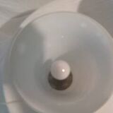 Paire de lampes opaline bleu et blanche