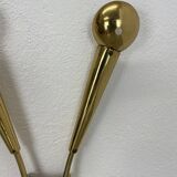 41cm Brass Stilnovo Style Theatre Wall Sconce Light, Italy 1950s