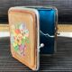 Old wooden, metal and silk cigarette case 19th century