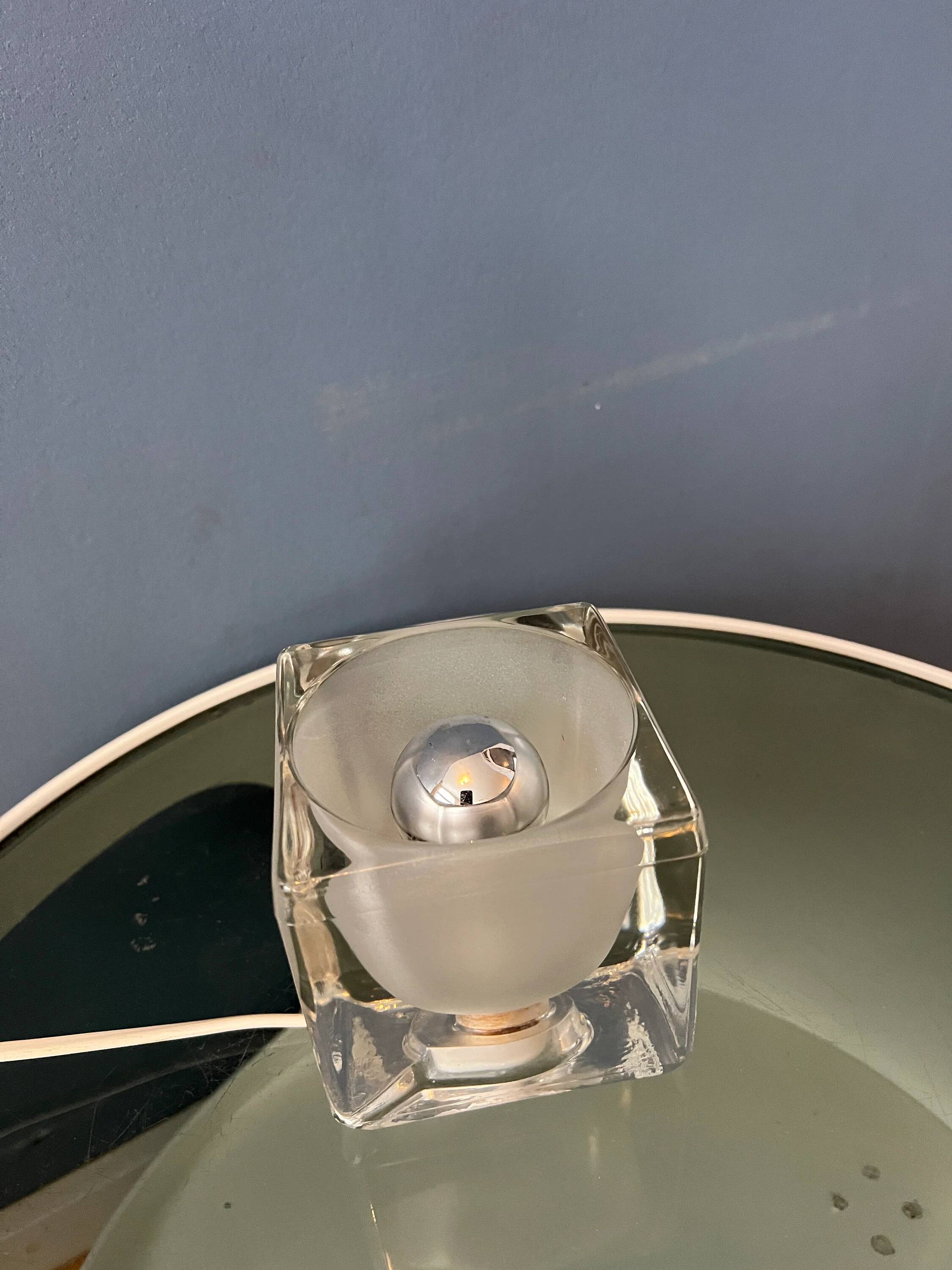 Lampe de table en verre « Ice Cube » Mid Century Peill & Putzler