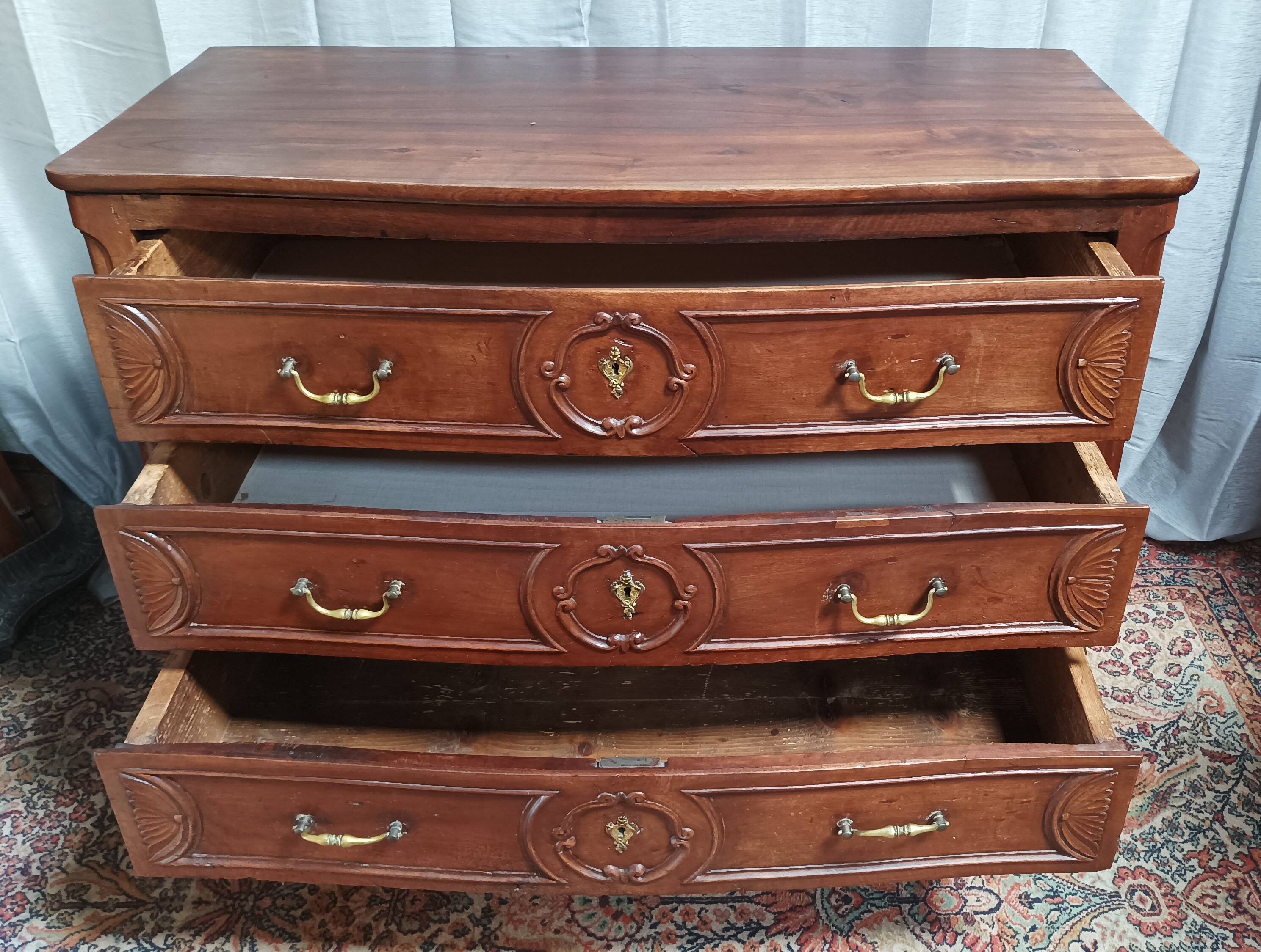 Louis XV walnut chest of drawers