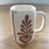 Mug signed heart décor and pink flower