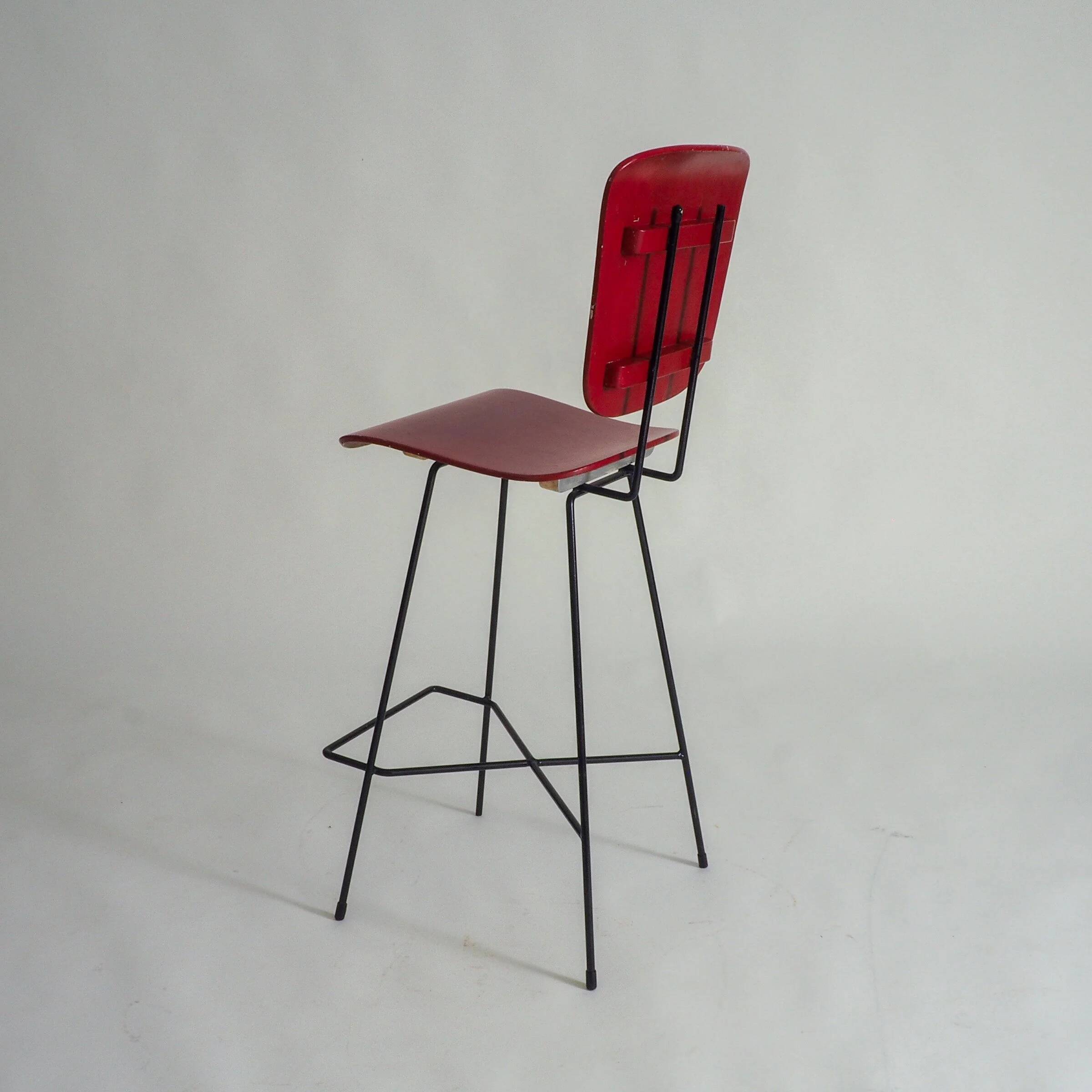 Modernist bar stool attributed to Coen De Vries for Everest