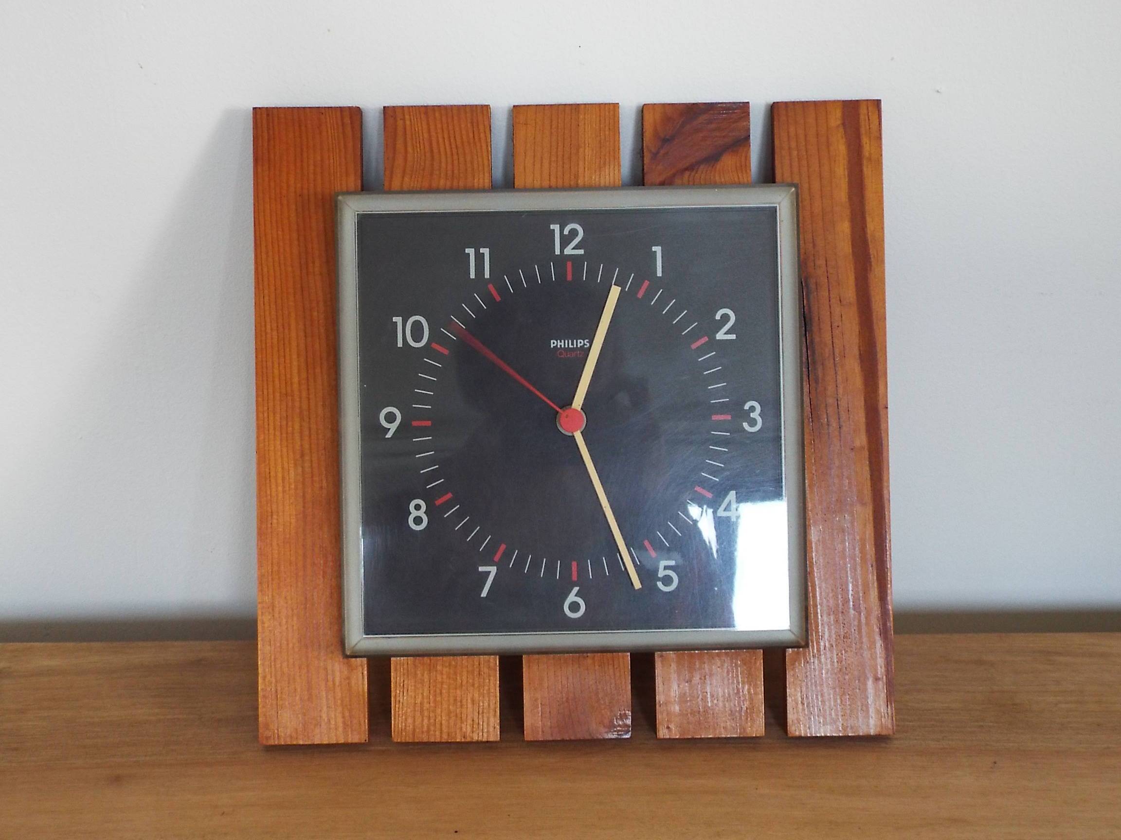 Philips vintage wooden wall clock