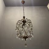 Vintage drop pendant in crystal, 1950s