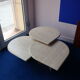 Vintage tables of the 80s in travertine