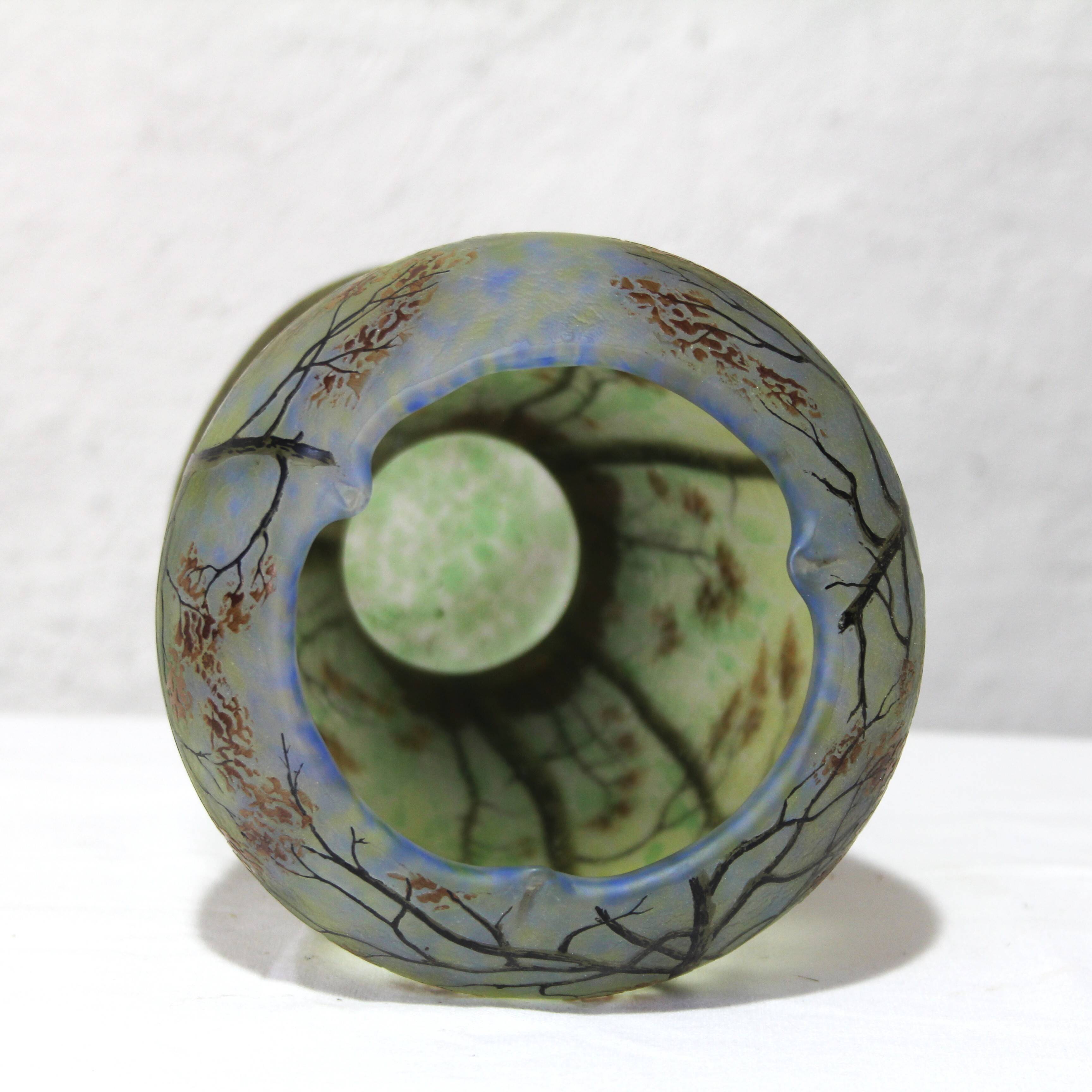 Diabolo vase art nouveau legras – h 23cm
