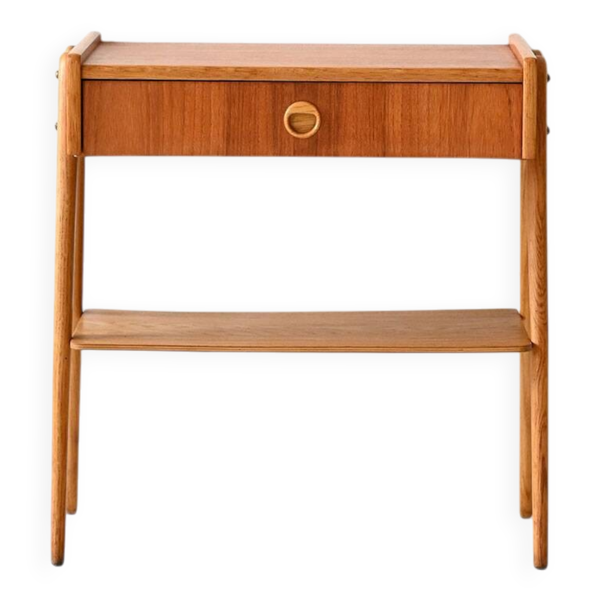 Vintage Scandinavian Nightstand with Angled Legs