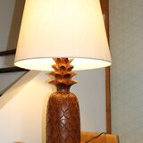 Pineapple wooden lamp with fabric shade 650mm