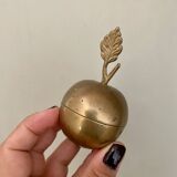 Small vintage brass apple box