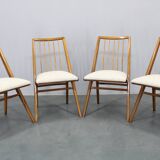1970s Set of Four Beech Dining Chairs, West Germany