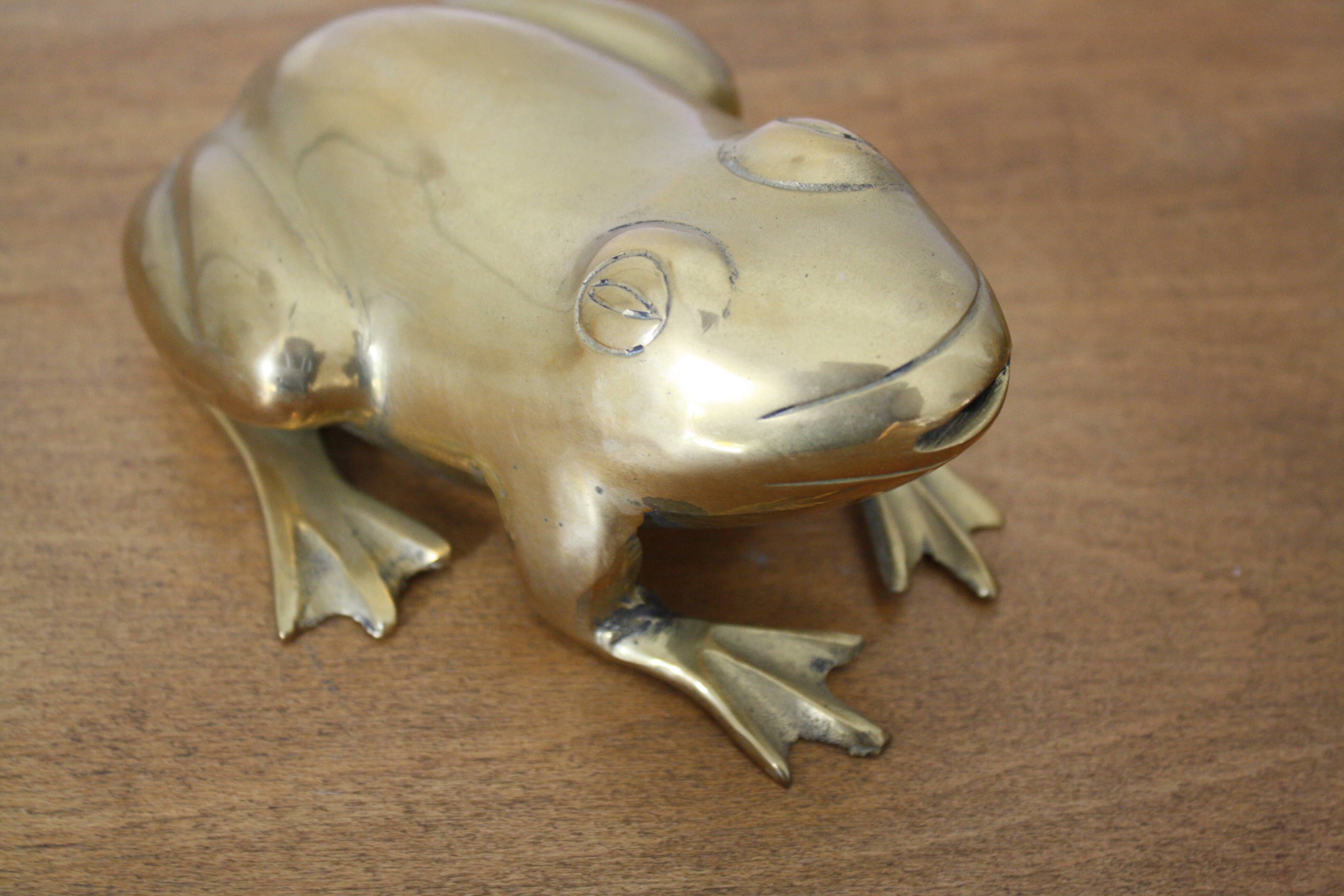 Vintage brass frog