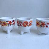 Trio of Arcopal cockroaches colorful flowers 70s