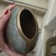 Vase ovale laiton et émail cloisonné