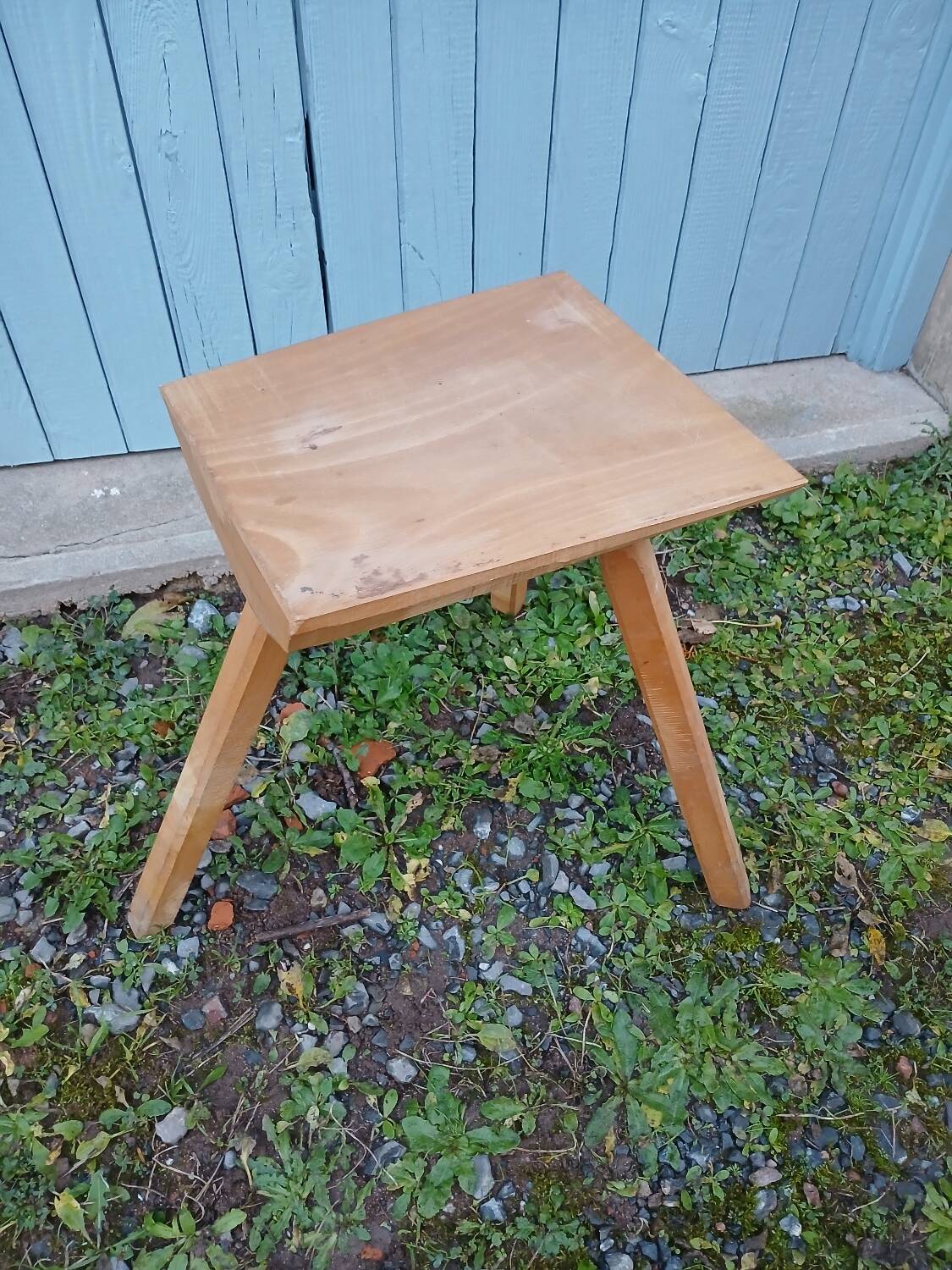 Antique wooden tripod stool