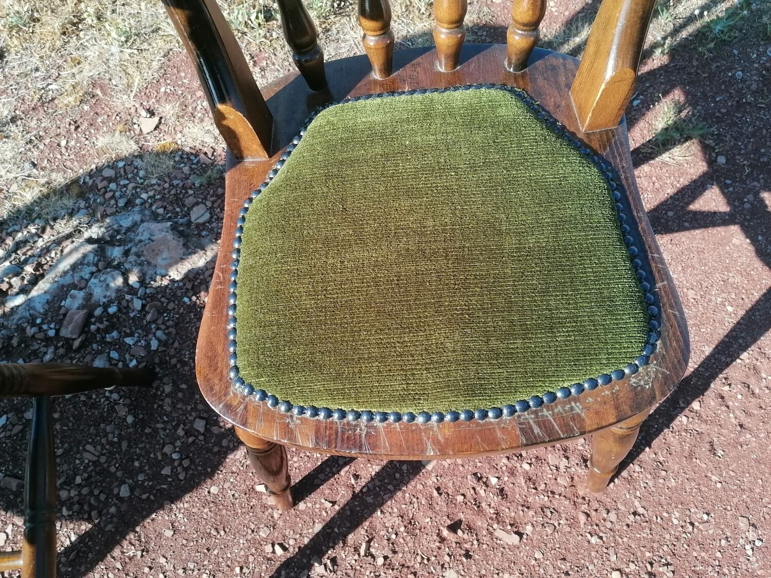 Set of 4 vintage reupholstered English country seat ltd bistro chairs