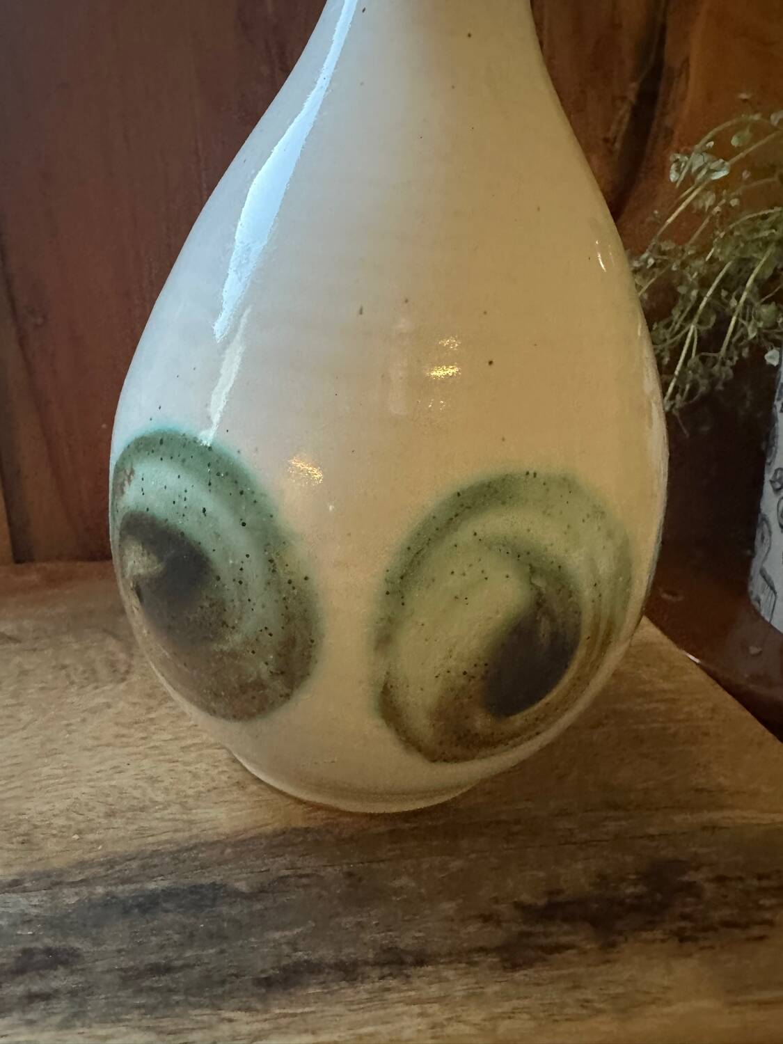 handmade ceramic vase, unique piece, signed