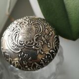 Lot of 2 crystal bottles model bamboo solid silver cap