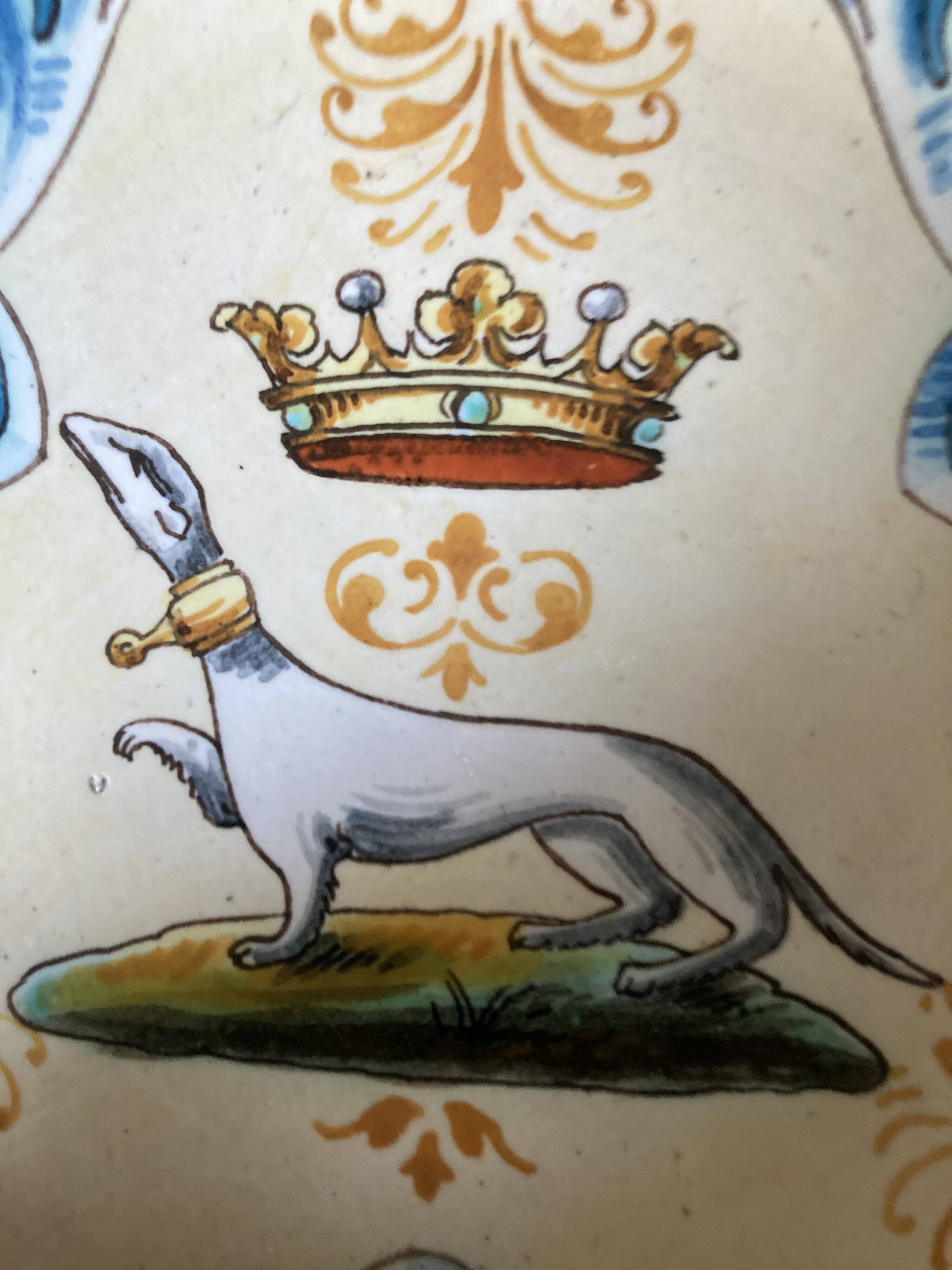 Small antique plate from Blois – ermine decoration – Émile Balon
