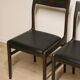 Set of 4 vintage chairs in teak and imitation leather, 1960s