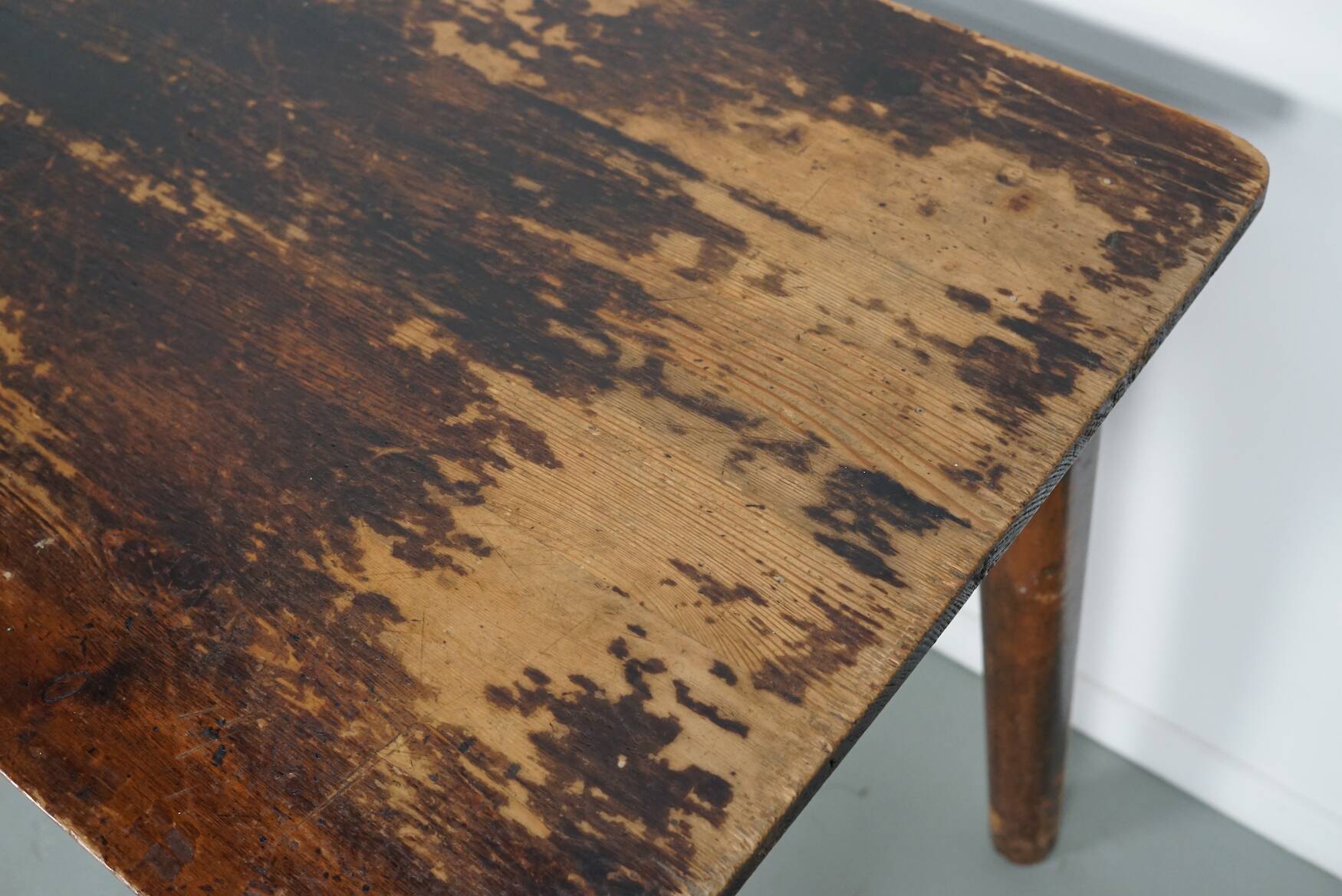 Vintage French Rustic Farmhouse Pine Side Table or Desk, 1950s
