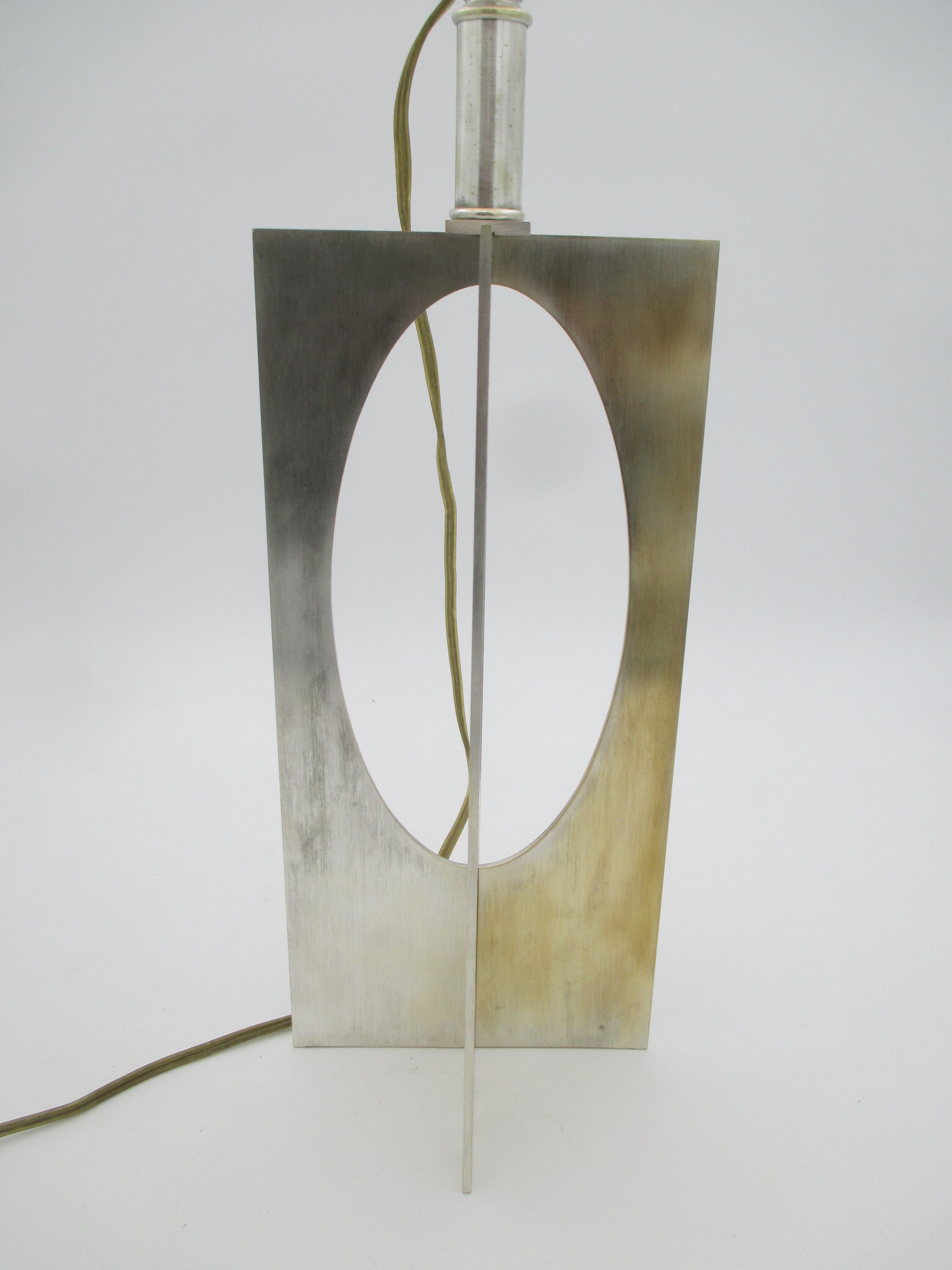 Lamp brass nickel-plated chrome year 70