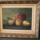 Table oil on canvas still life frame golden wood Regency style