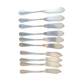 10 mismatched fish knives, silver metal