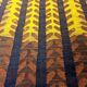 Tapis kilim en laine vintage design Maria Janowska (Zachód) coucher de soleil