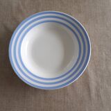 Old deep plate with baby blue border