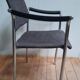 Suite of 4 contemporary armchairs in chrome-plated metal