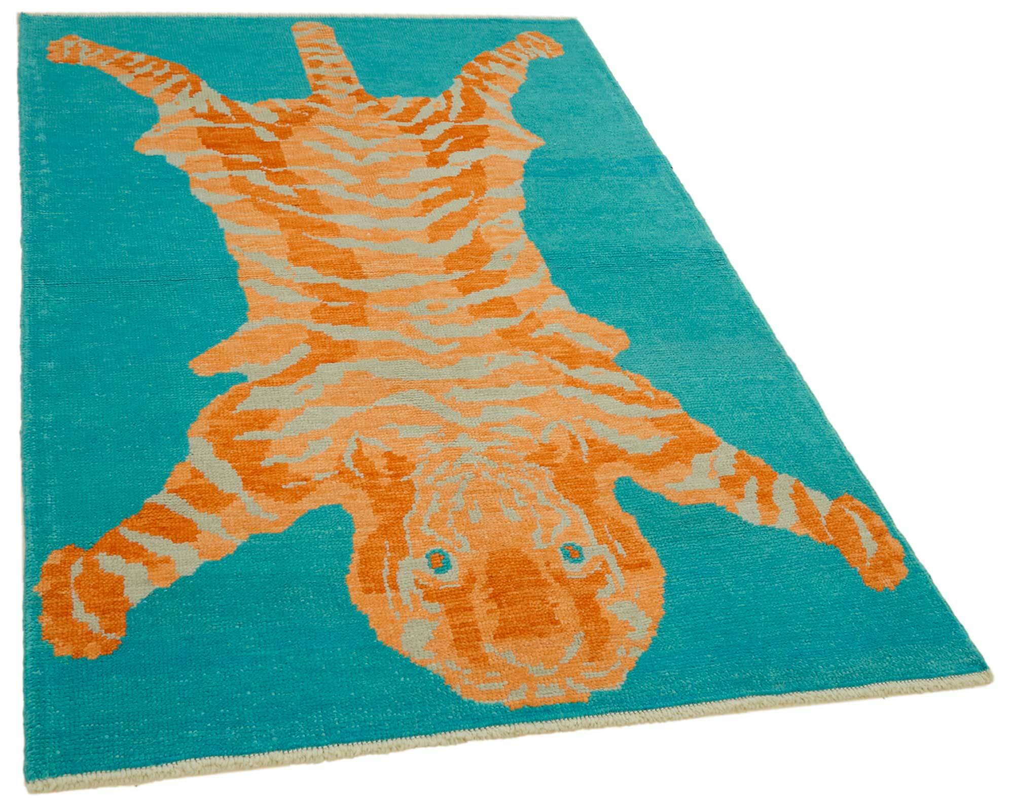 Turkish Handknotted Wool Tiger Rug  123 cm x 184 cm