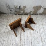 Pair of modernist constructivist wall-mounted bedside tables