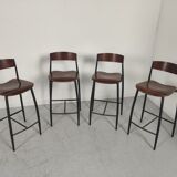 Lot 4 industrial bar stools 70s