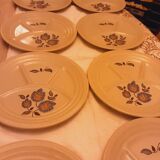8 Saint Amand faience fondue plates Sologne model