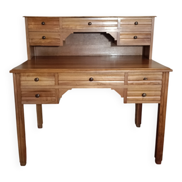 Bureau à gradin en noyer massif