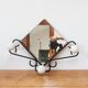 Small French wrought iron coat rack with mirror c. 1950