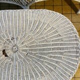 Salon de jardin en osier et rotin blanc