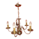 five-armed chandelier in white metal