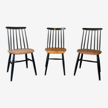 3 chaises vintage Fanett, modèle de Tapiovaara, édition Stol Kamnik