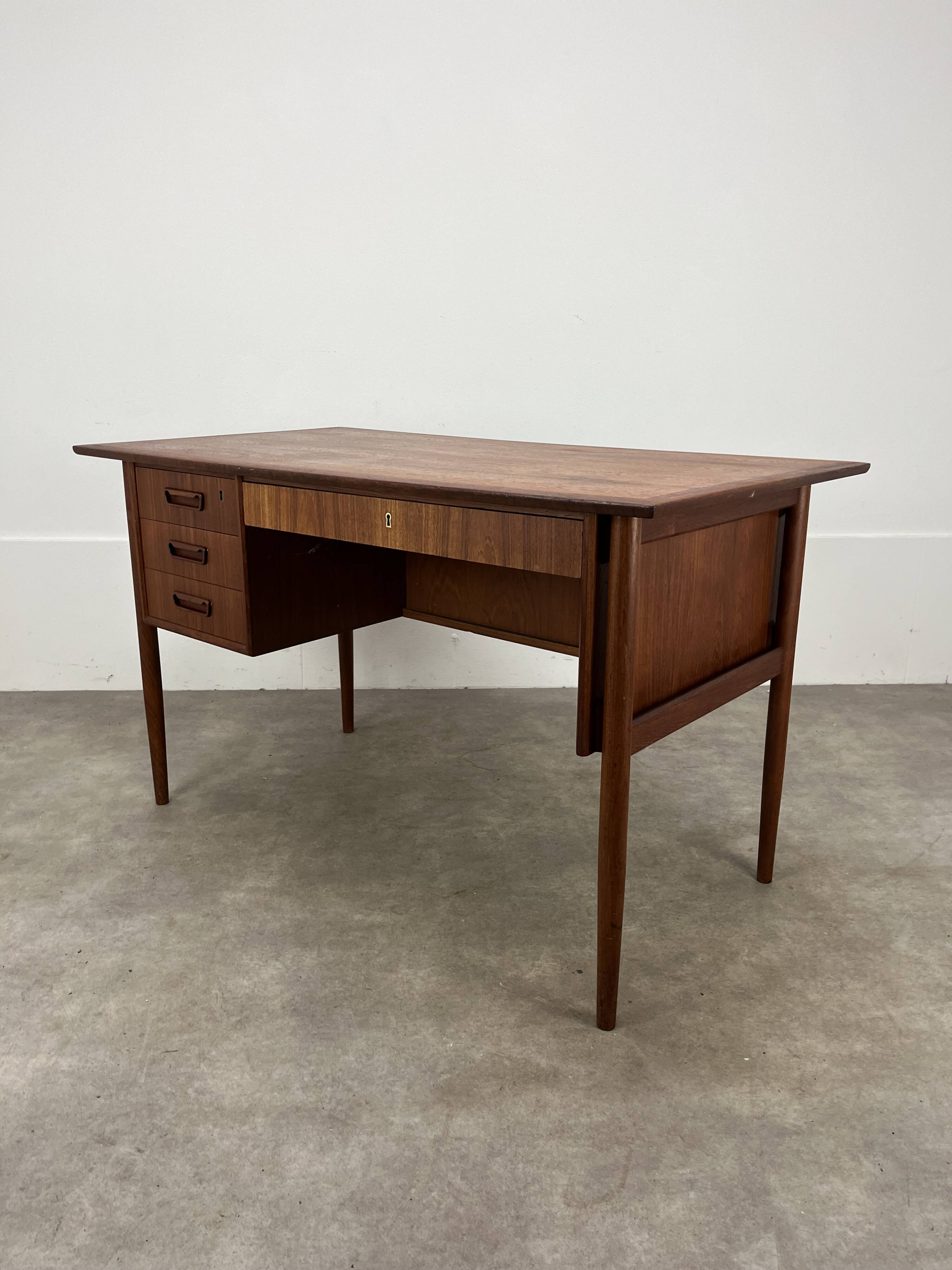 Scandinavian double-sided desk, teak, 1960s