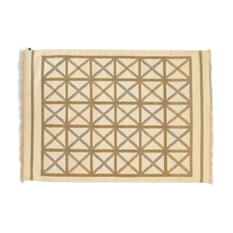 NOS Scandinavian 20th century modern flat weave rug by Anna Johanna Ångström. 225/235 x 172 cm (89/9