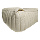 Cream leather ottoman/pouf by Annie Hieronimus for Cinna, 1970.