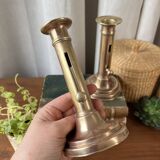 Duo of brass candlesticks