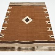 4x5 Vintage Oriental Brown Kilim Rug, 118x163Cm